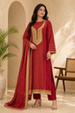 Ruby Heritage Shimmer Georgette Tissue Suit Set
