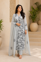 Mist Grey Malmal Floral Printed Suit Set