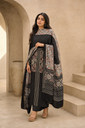 Noir Royale Pure Modal Ajrakh Suit Set[BLACK]