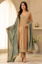 Celestial Bronze Hand-Embroidered Luxury Suit Set