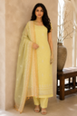 Lemon Zest Chikankari Luxe Unstitched Suit Set