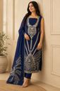Noor-e-Navy Embroidered Suit Set ✨ mul mul
