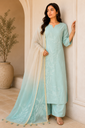 Mint Whisper Bird Embroidered Suit Set
