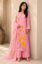 Pink Blossom Handwork Hand-Printed Mulmul Suit Set